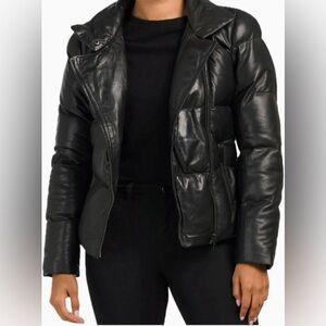 Bod‎ & Christensen VICKY
Genuine Leather Quilted Puffer Jacket in Black